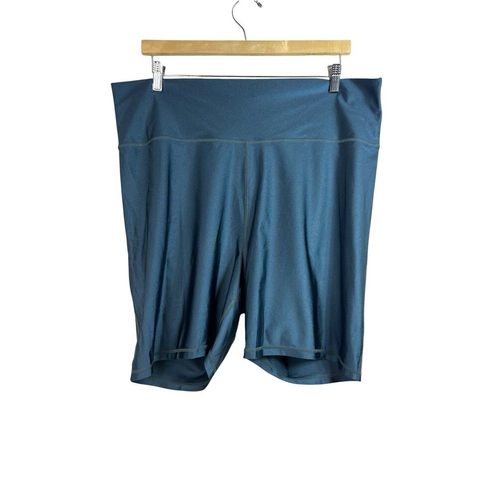 Fabletics Women’s Biker Shorts Size 4X Blue Teal High Waist Activewear Workout